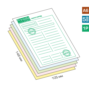 Самокопирующий бланк А6 1+0 Pantone 5-слойный